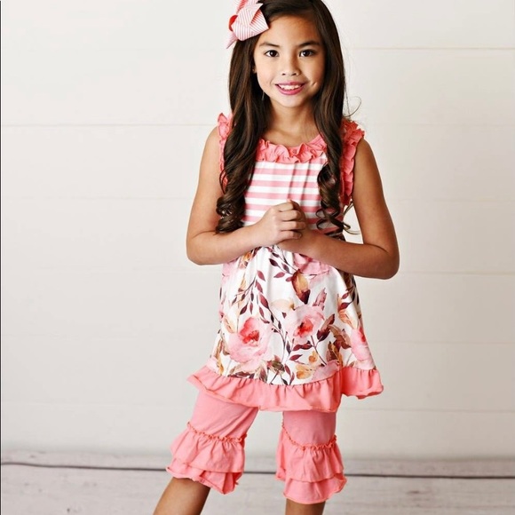 Girl’s Rose Two-Piece Set - Picture 1 of 3